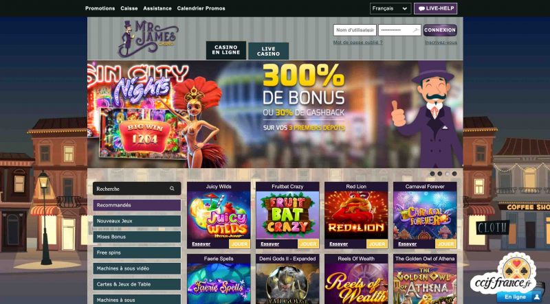 Bewertungen des Casino Mr James